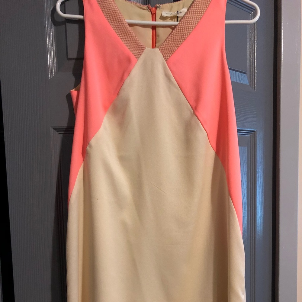 NWT Coral and Neutral block dress SIZE S